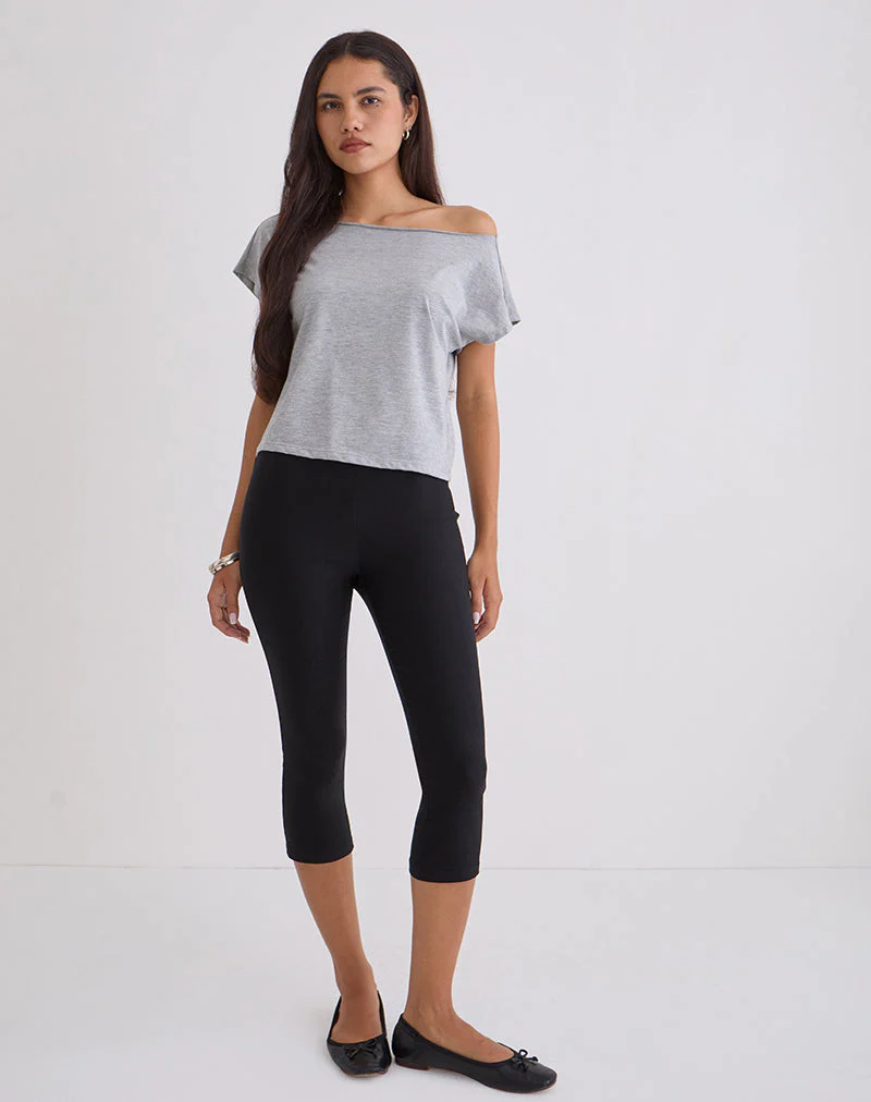 Asla Cropped Capri Trouser in Stretch Tailoring Black - Image 3