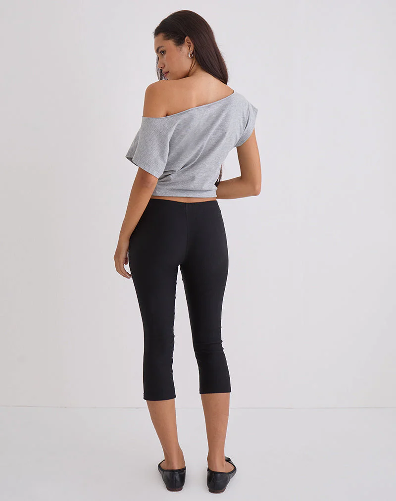 Asla Cropped Capri Trouser in Stretch Tailoring Black - Image 4