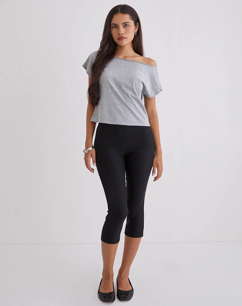 Asla Cropped Capri Trouser in Stretch Tailoring Black - Image 5
