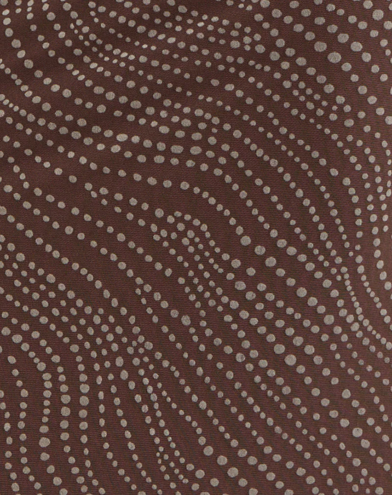 Badilah Top in Abstract Polka Flock Brown - Image 7
