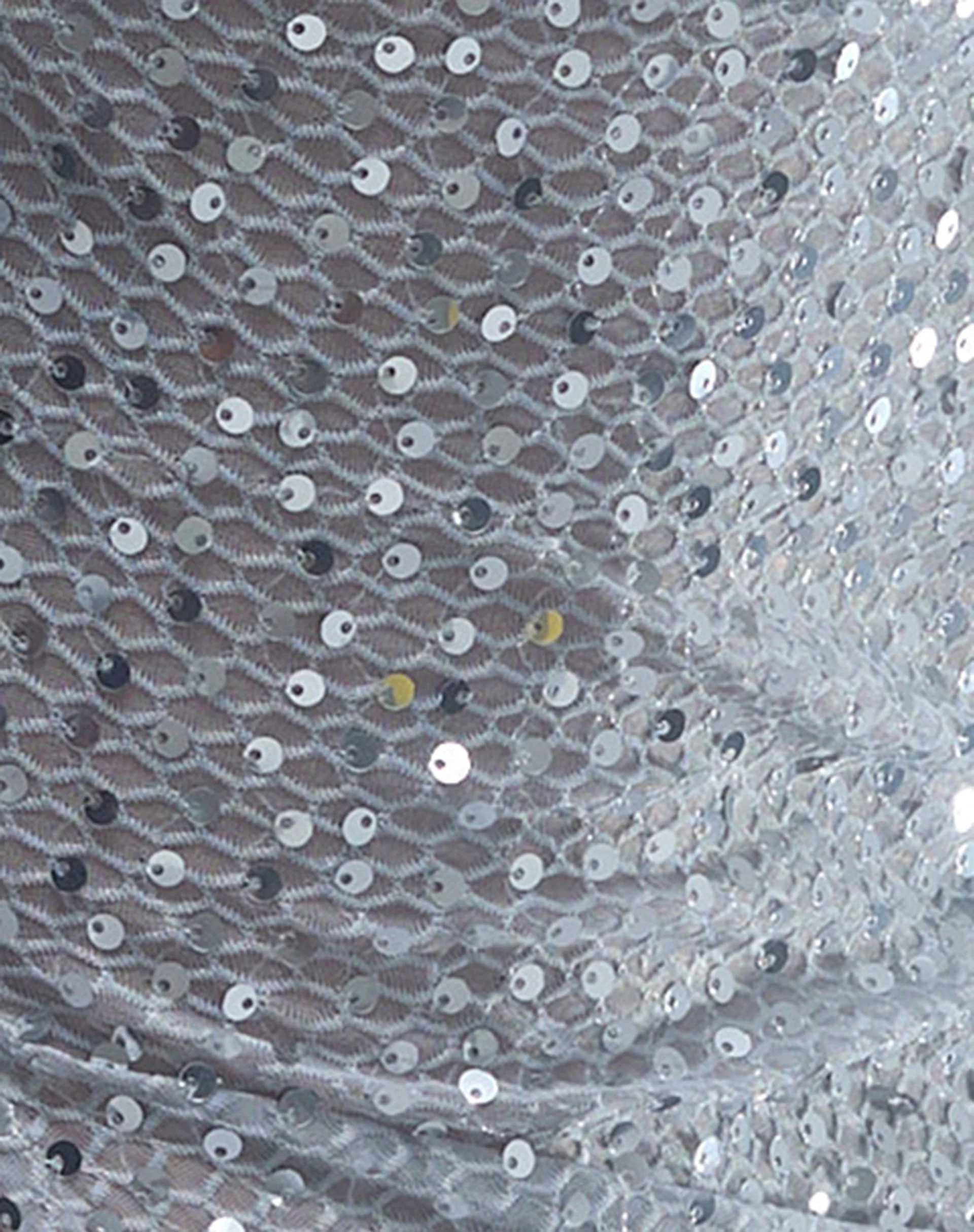 Brilia Bandeau Top in Sequin Knit Silver - Image 8