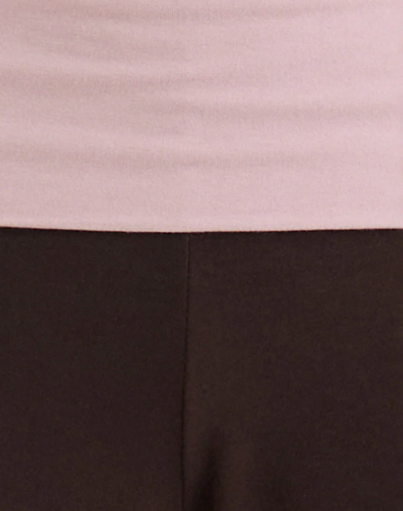 Coreta Foldover Trouser in Bitter Chocolate and Light Lilac - Image 5