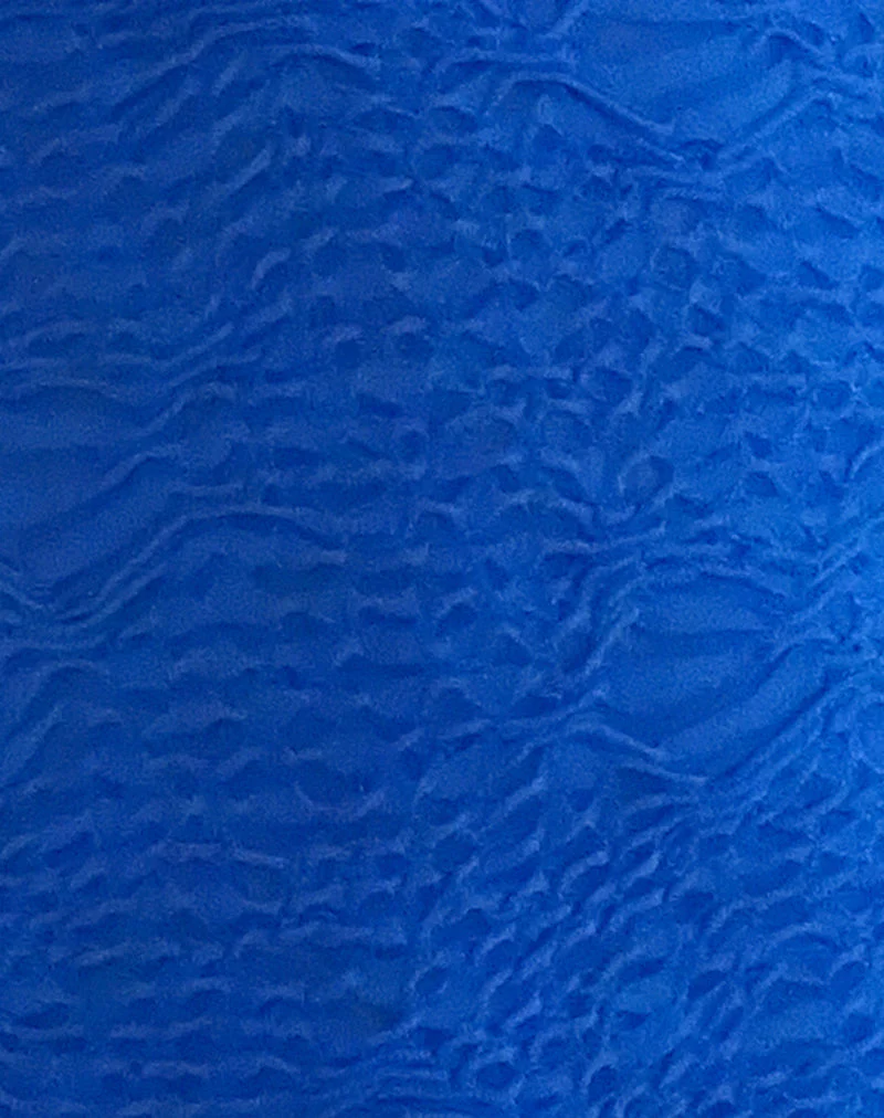 Cosimo Halterneck Top in Textured Mesh Blue - Image 6