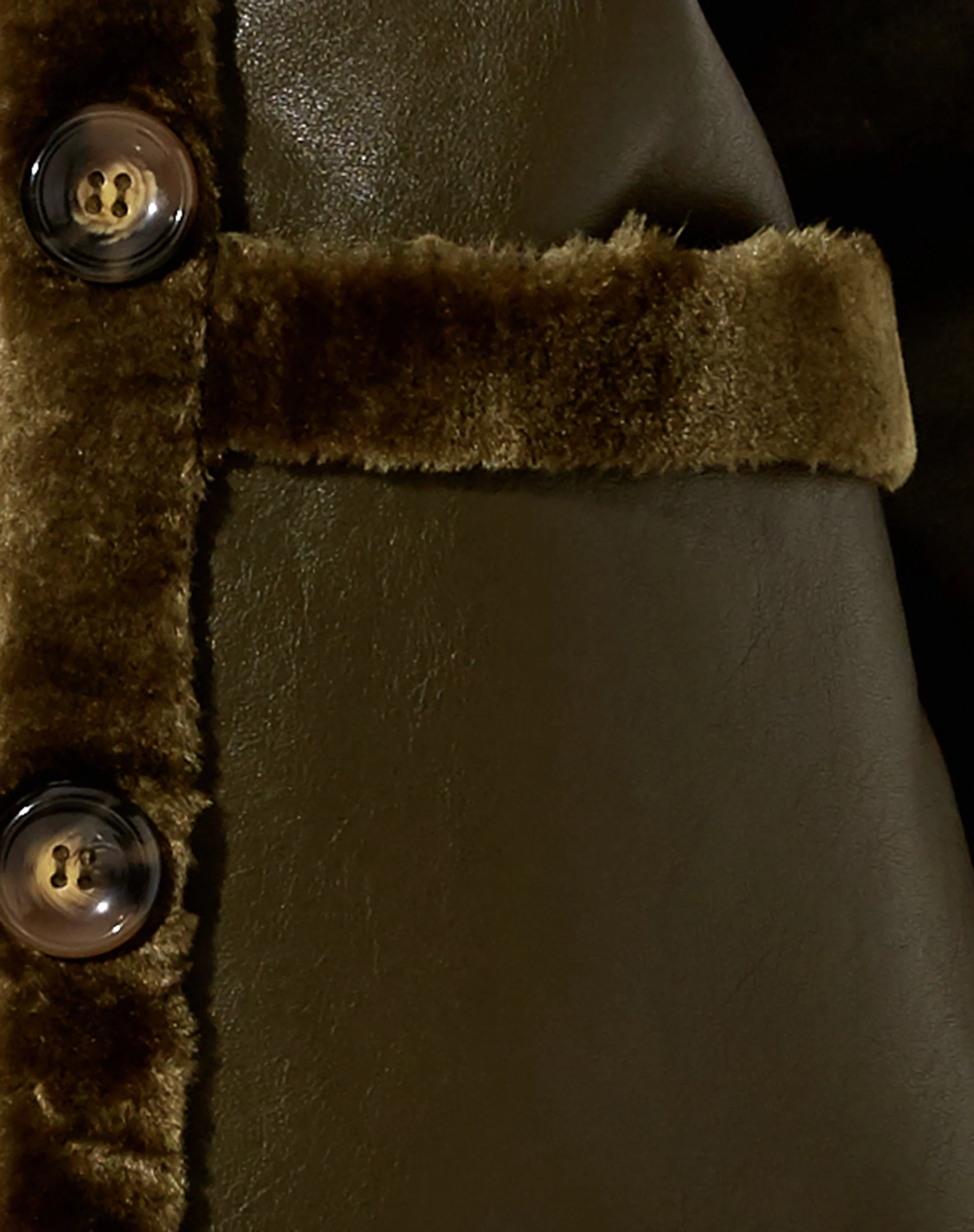 Dagna Jacket in PU Dark Olive - Image 6