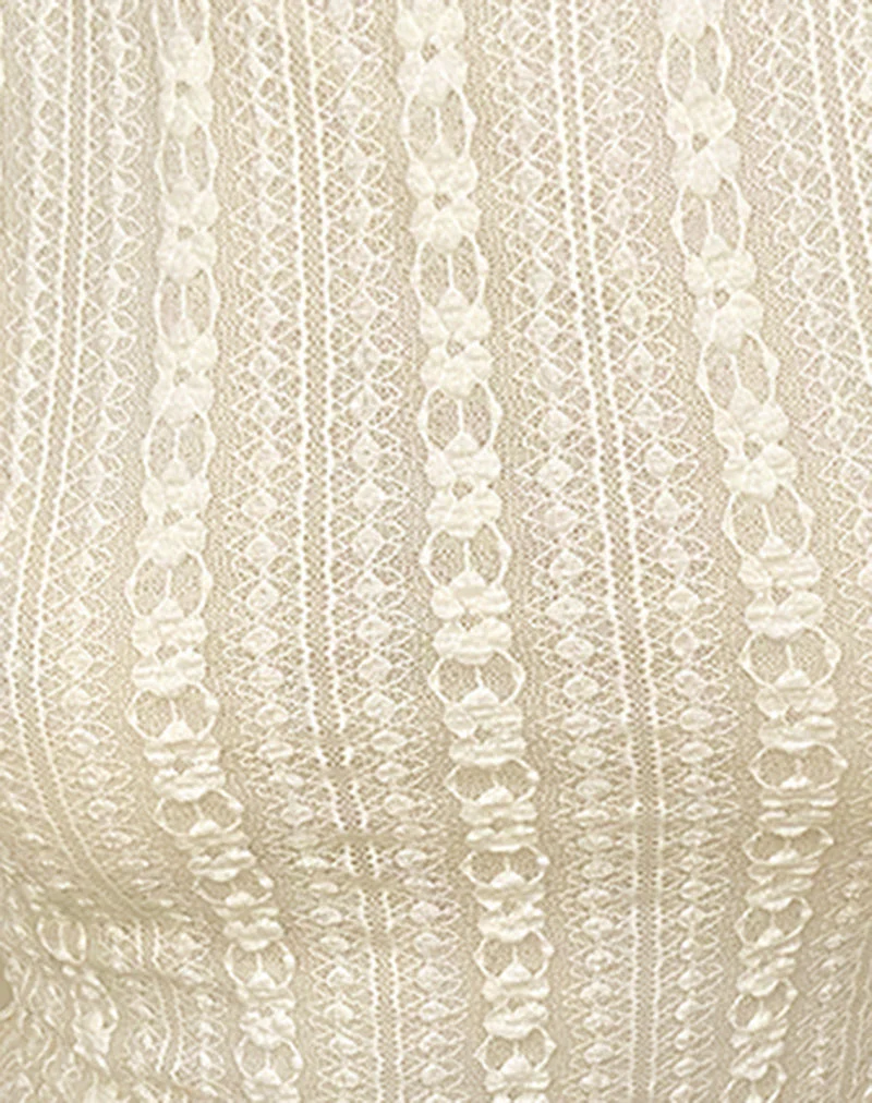 Etta Double Layered Lace Vest Top in Cream - Image 7