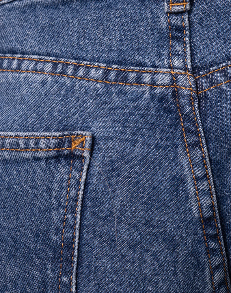 Roomy Extra Wide Low Rise Jeans in Mid Blue Used - Image 7