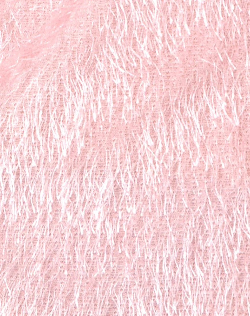 Finn Dress in Plush Fringe Sugar Pink - Image 5