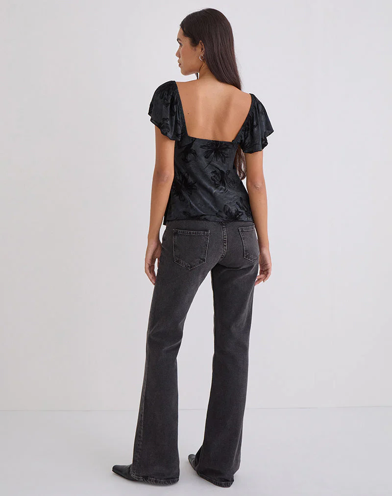 Fonzie Cami Top in Burnout Velvet Grey - Image 4