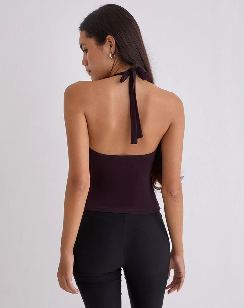 Gretita High Neck Top in Jersey Redwood - Image 5