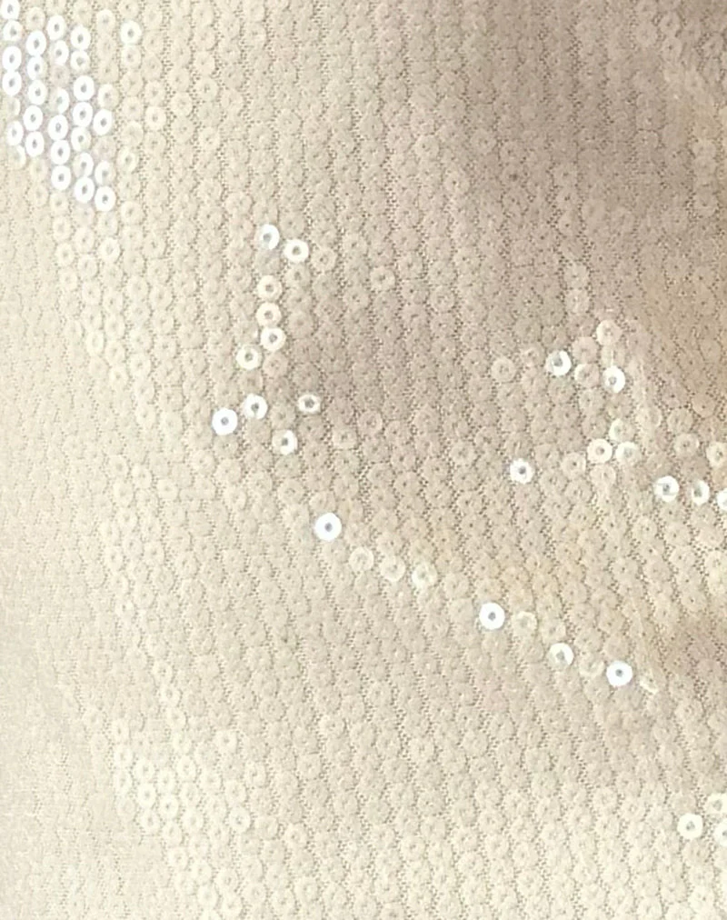 Hala Top in Nude Clear Tinted Sequin - Image 6