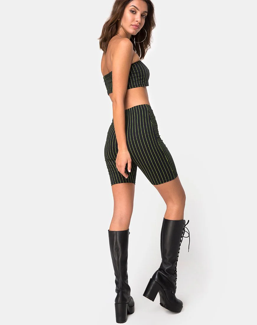 Jeevan Bandeau Top in Neon Pinstripe - Image 4