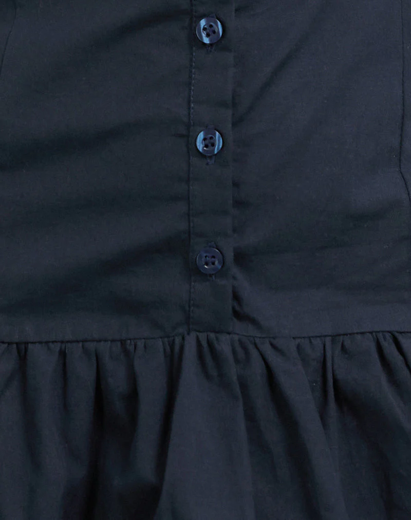 Juun Puffball Mini Dress in Dark Navy - Image 6