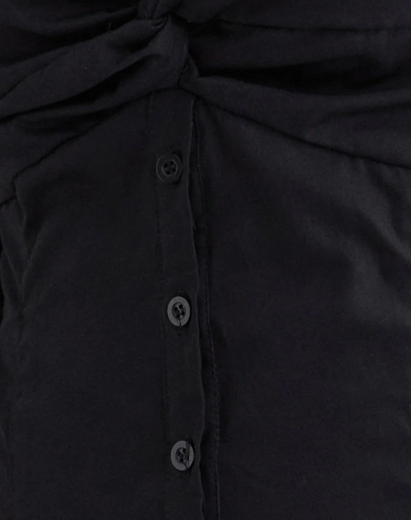 Karis Shirt in Poplin Black - Image 6