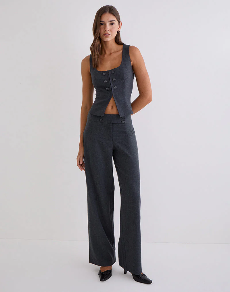 Kariso Corset Top in Tailoring Grey Blue - Image 4