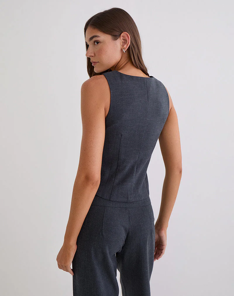Kariso Corset Top in Tailoring Grey Blue - Image 5