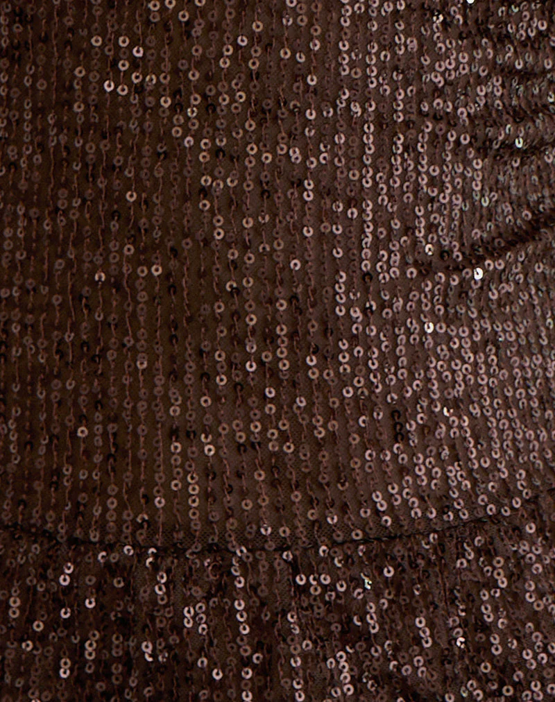 Karka Cami Top in Drape Sequin Brown - Image 6