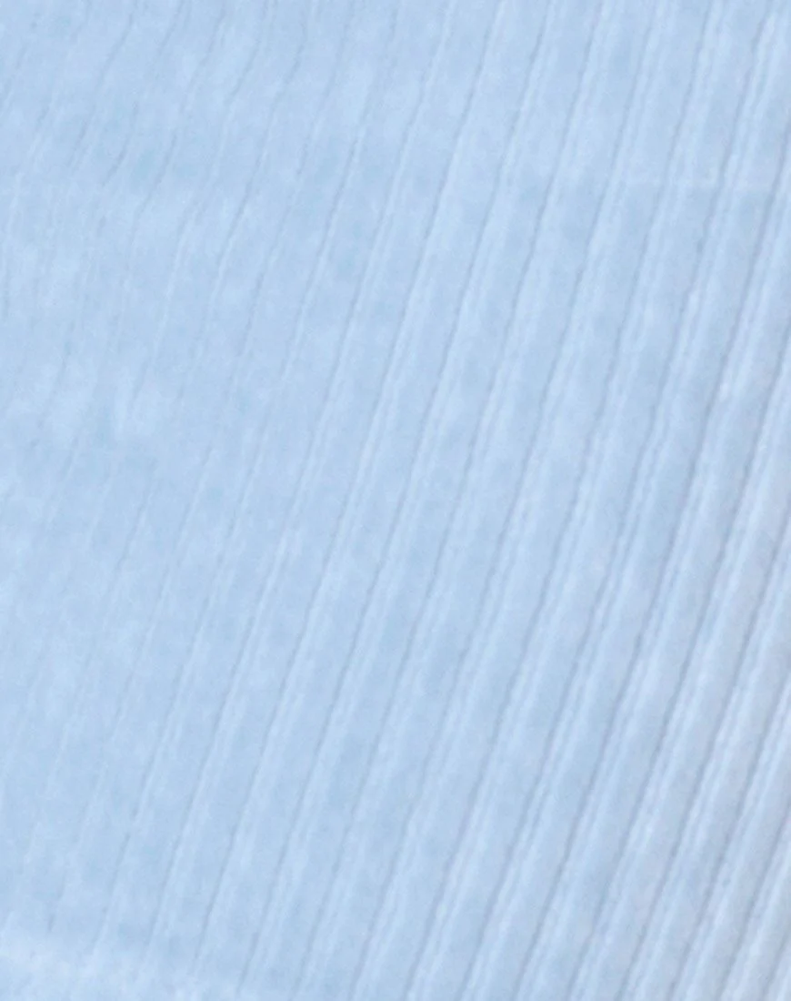 Kimmy Mini Skirt in Fluffy Knit Baby Blue - Image 5
