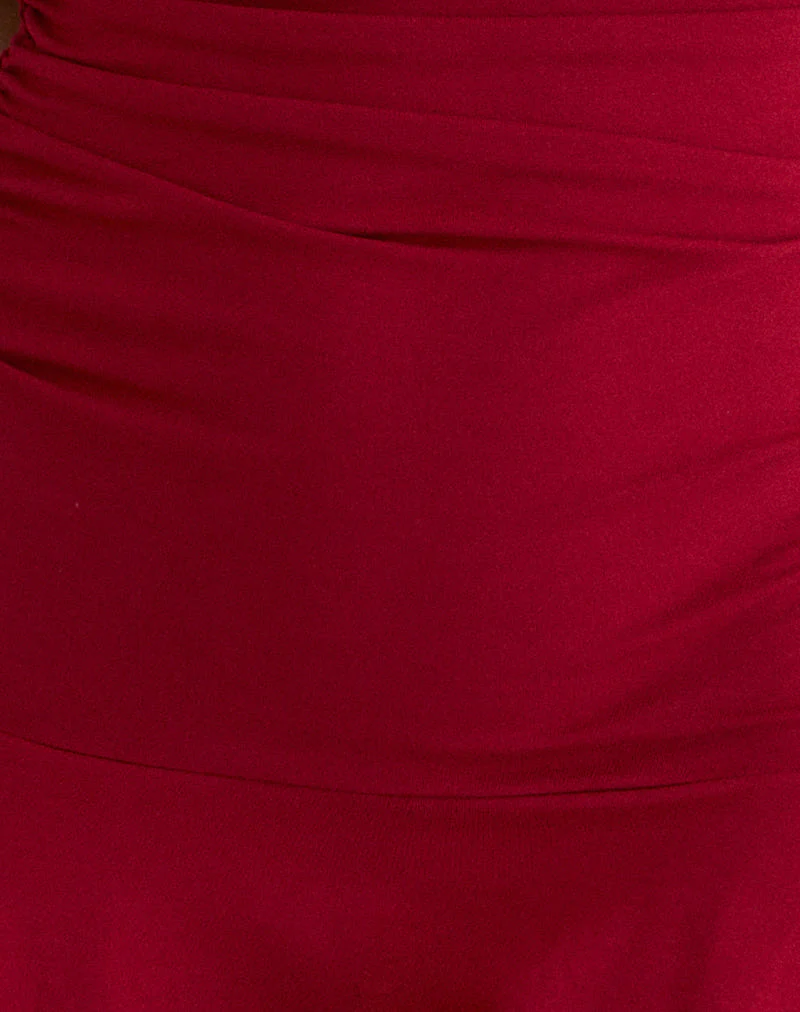 Lanai Mini Dress in Rayon Jersey Adrenaline Red - Image 6