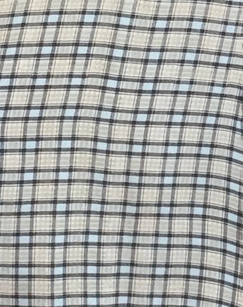 Lenata Halterneck Midi Dress in Pastel Blue Tartan - Image 5