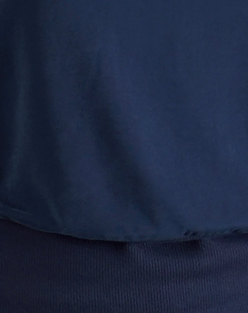 Leocadia Long Bandeau Top In Cupro Navy - Image 6