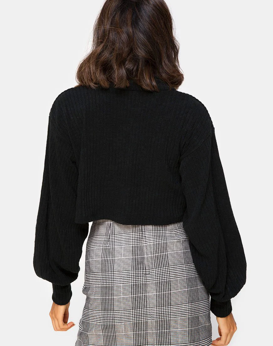 Nizer High Neck Jumper in Black - Image 3