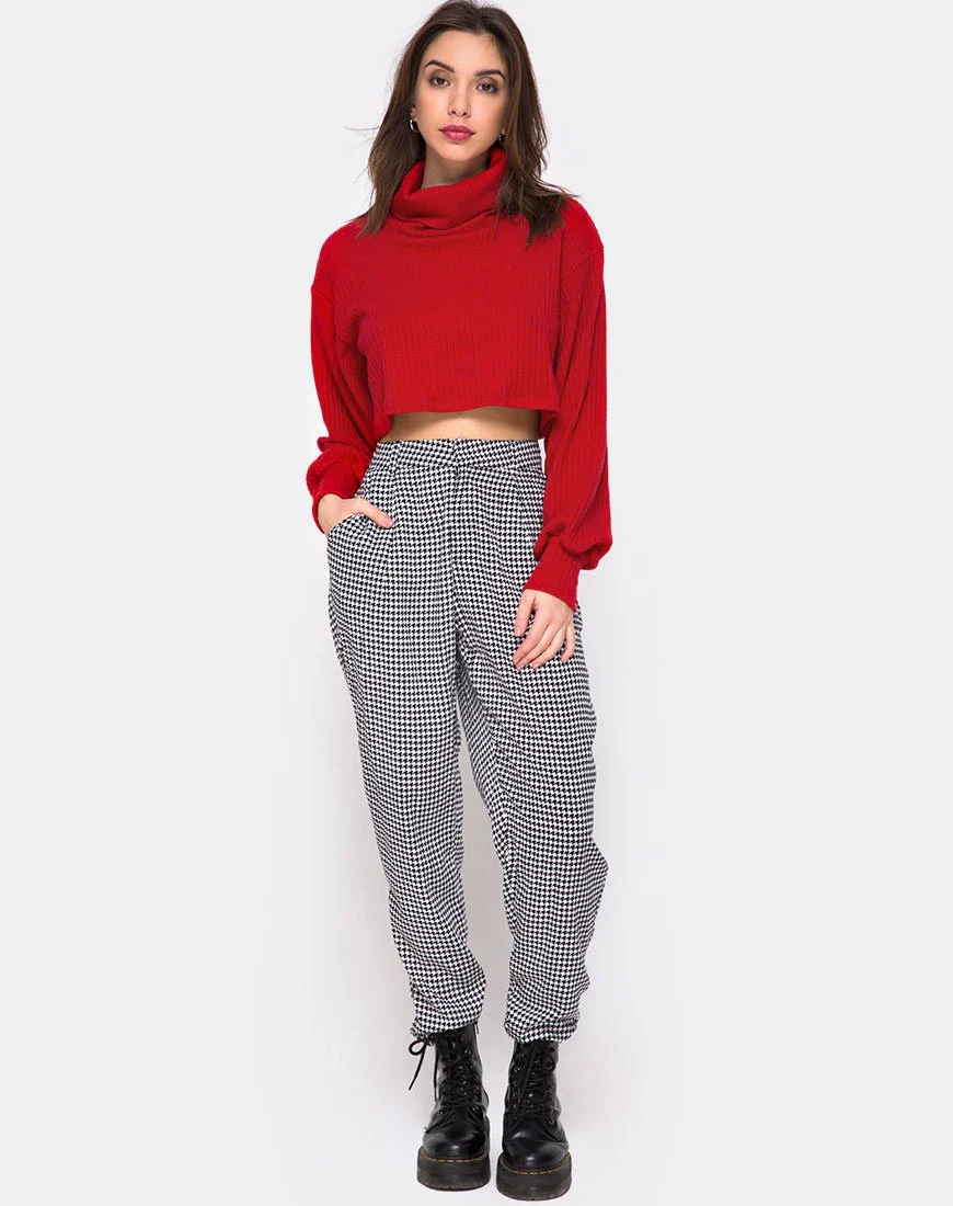 Nizer High Neck Jumper in Red - Image 3