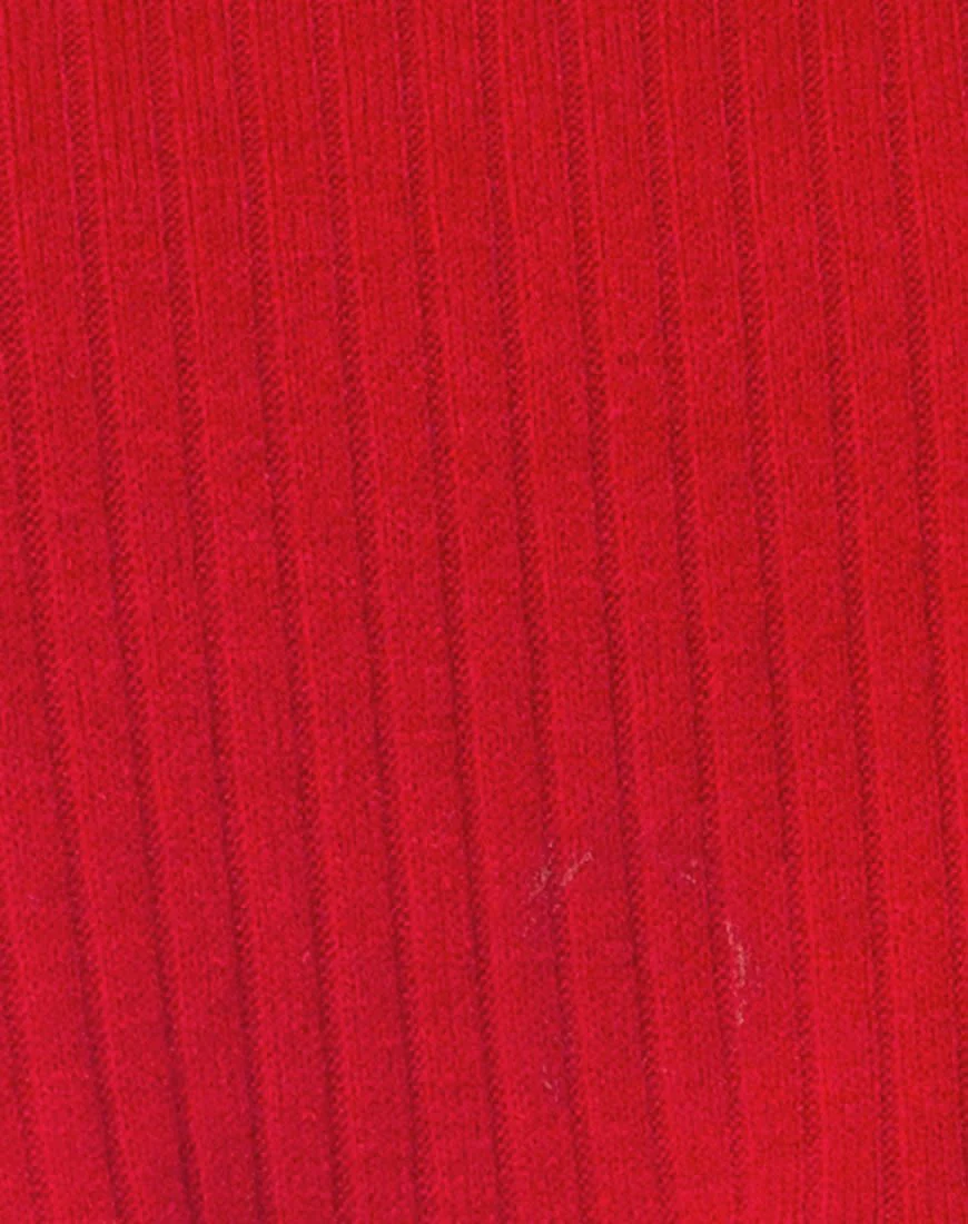 Nizer High Neck Jumper in Red - Image 5