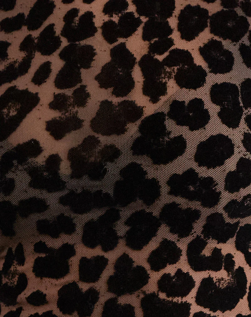 Nova Top in Flock Mesh Rar Leopard - Image 7