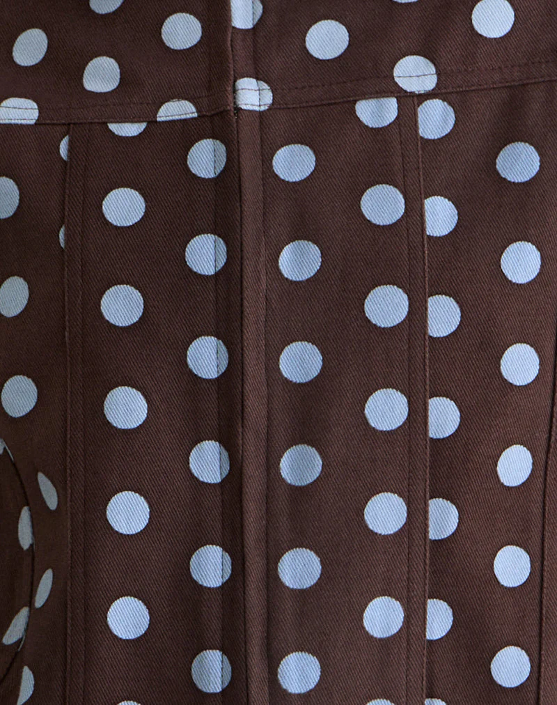 Quorra Jacket in Mono Polka Brown - Image 6