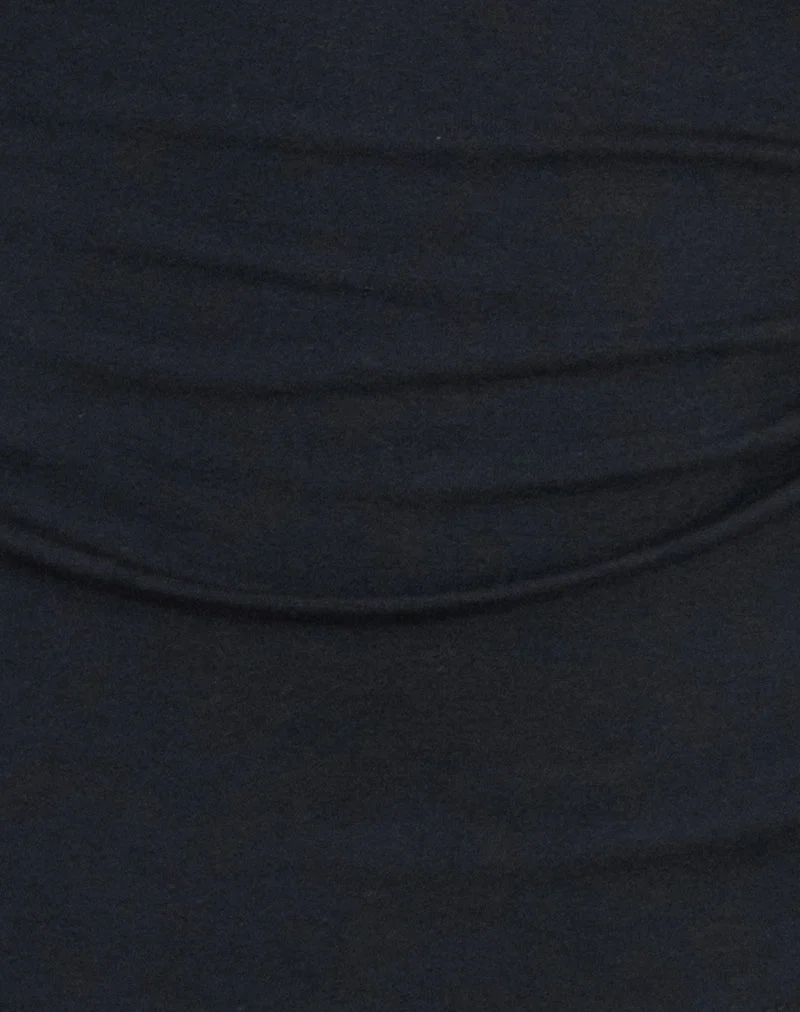 Raceline Halterneck Top in Rayon Jersey Black - Image 6