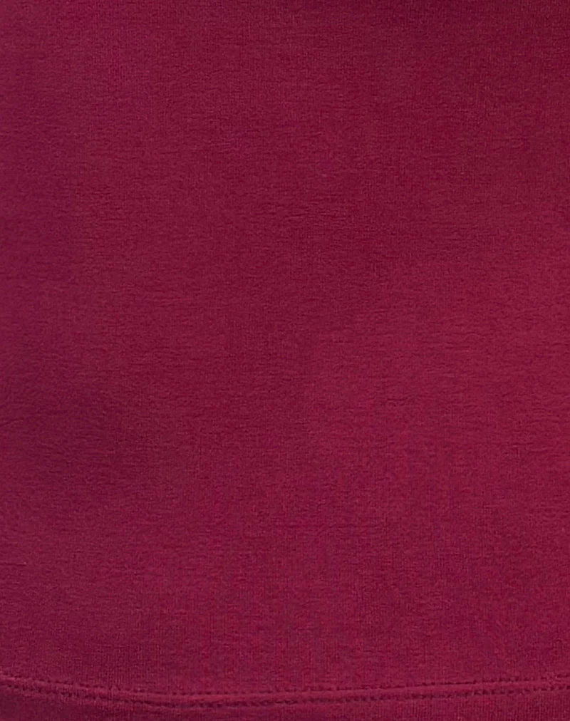 Raceline Halterneck Top in Rayon Jersey Burgundy - Image 6