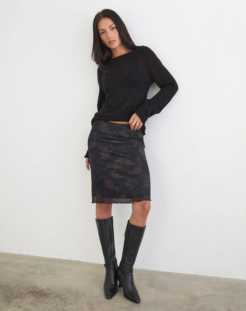 Rajhu Midi Skirt in Dynamic Rose - Image 4