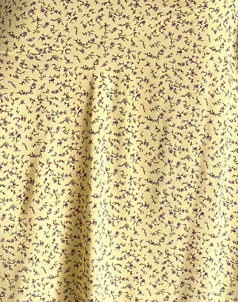 Rans Waterfall Hem Midi Skirt in Flowing Flower Yellow - Image 5