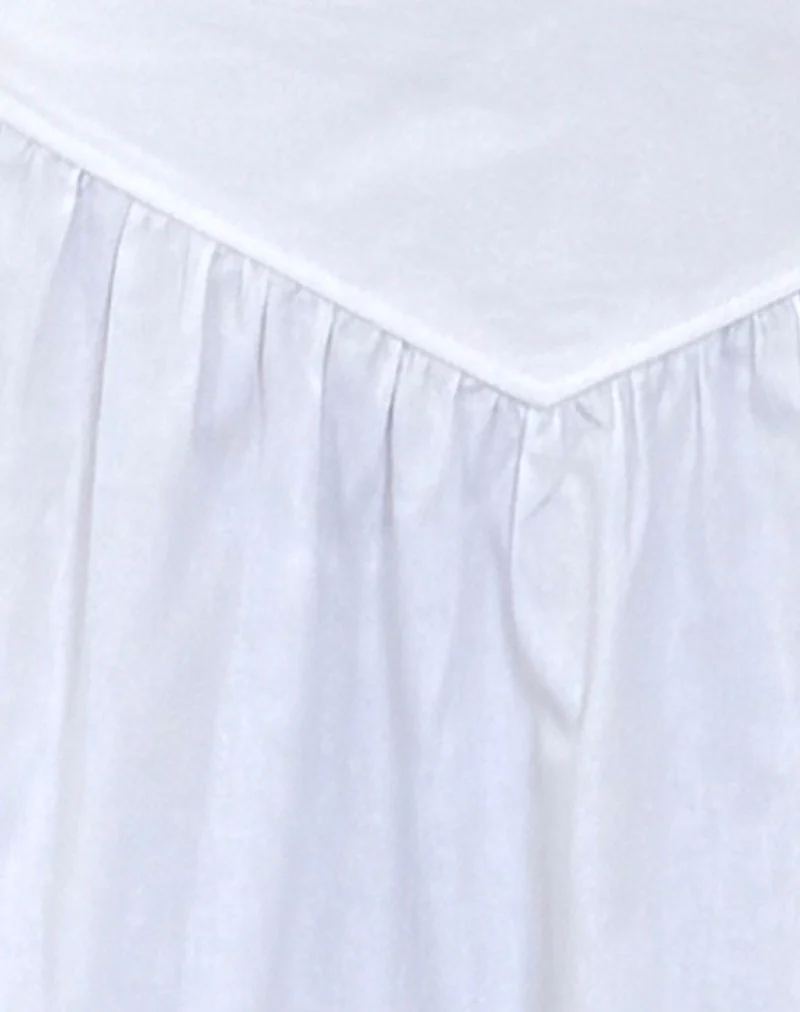 Sarayu Midi Skirt in Poplin White - Image 6