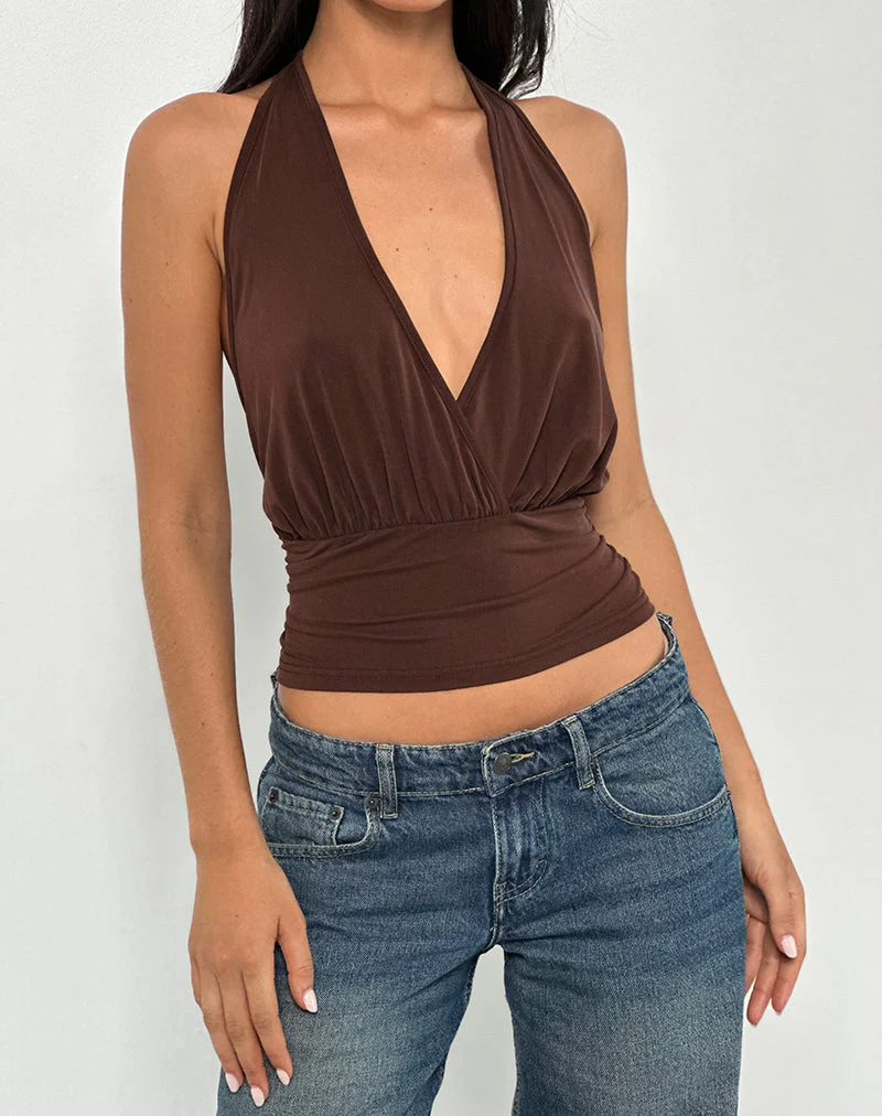 Sherlyn Halter Top In Bitter Chocolate - Image 4