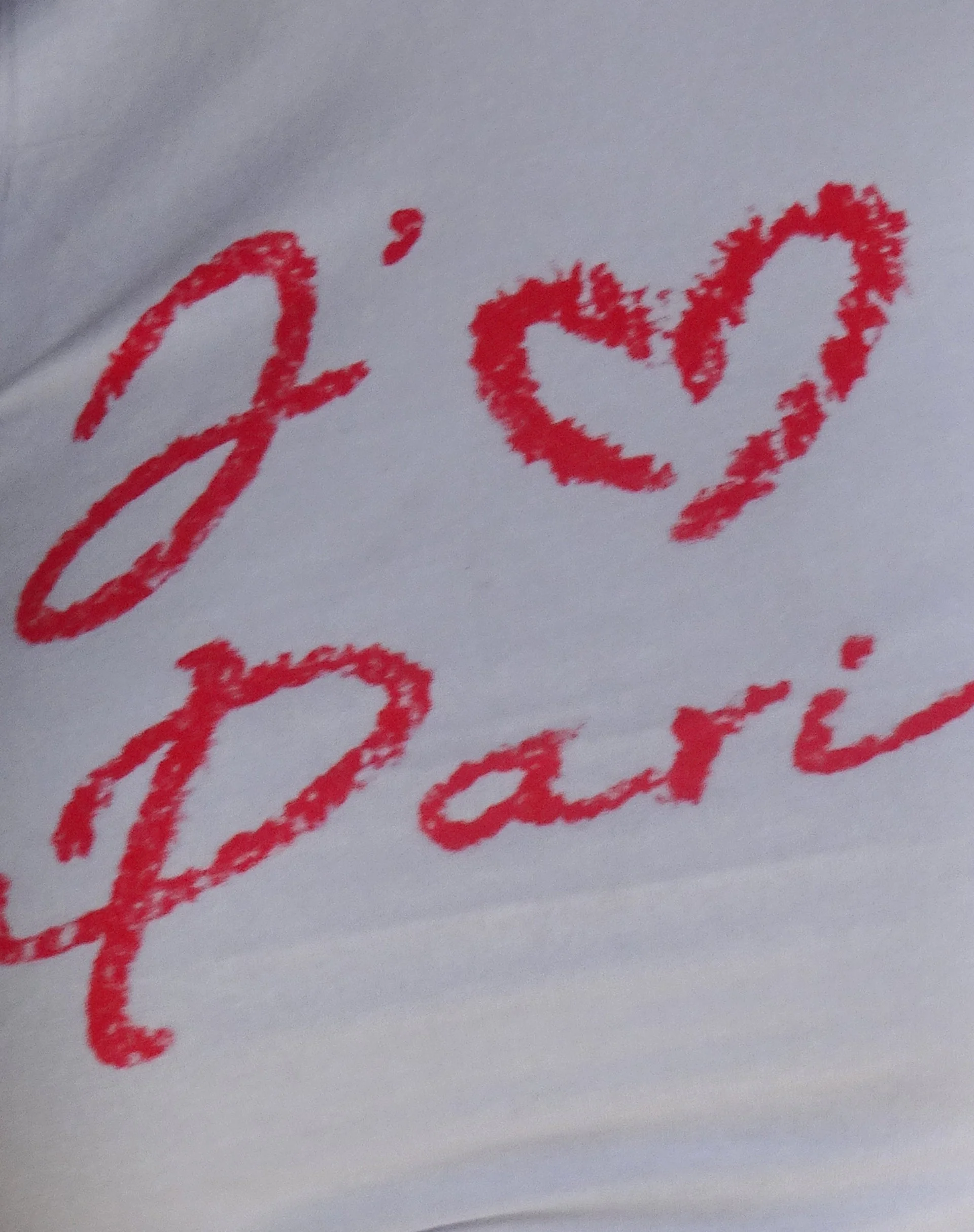 Sutin Baby Tee in White with I Love Pari Graphic - Image 5