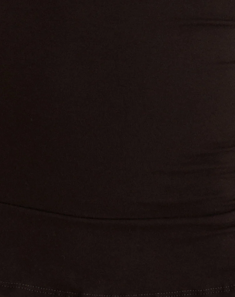 Suzetta Halter Mini Dress in Chocolate Brown - Image 6