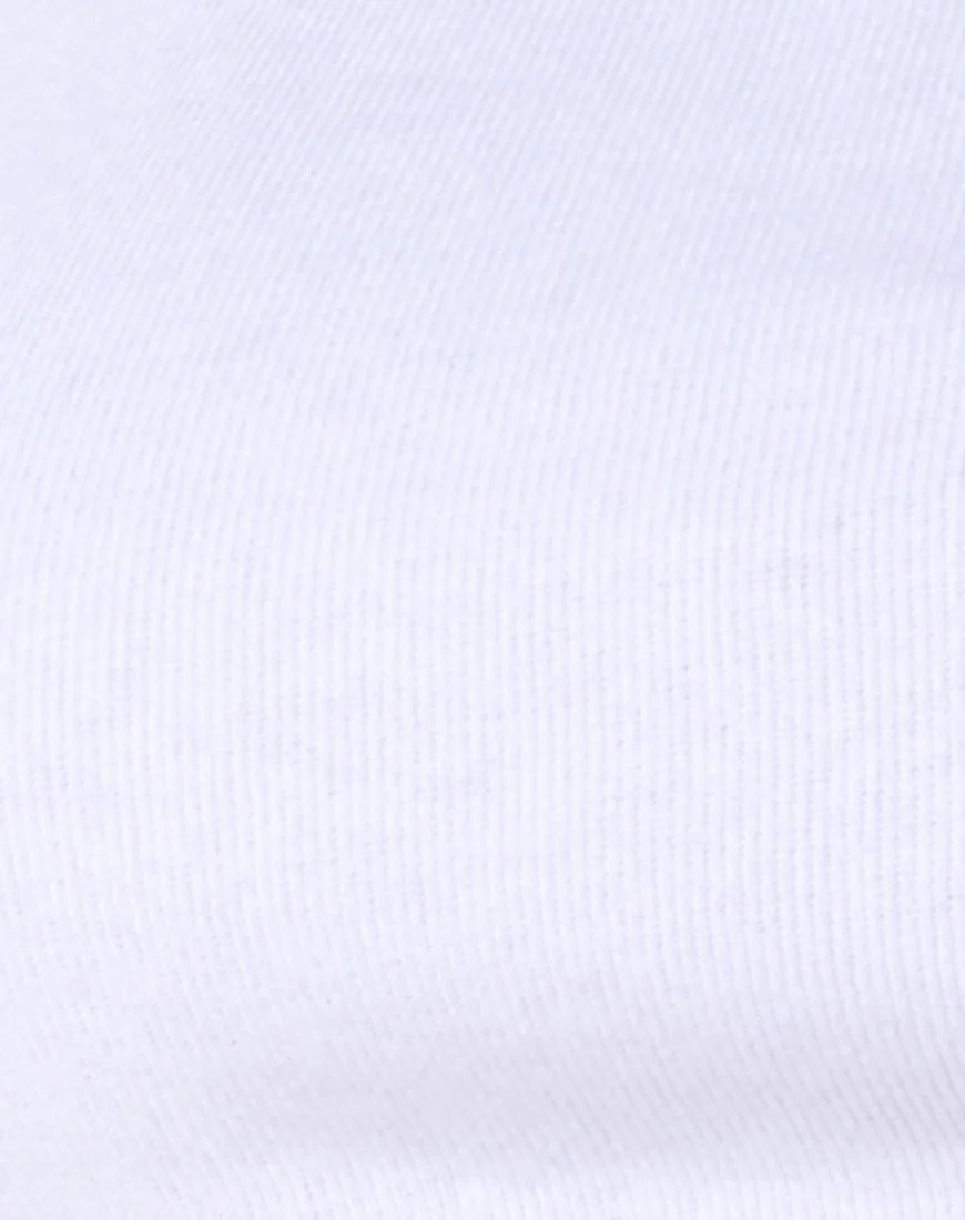 Tasve Crop Top in Rib White - Image 10