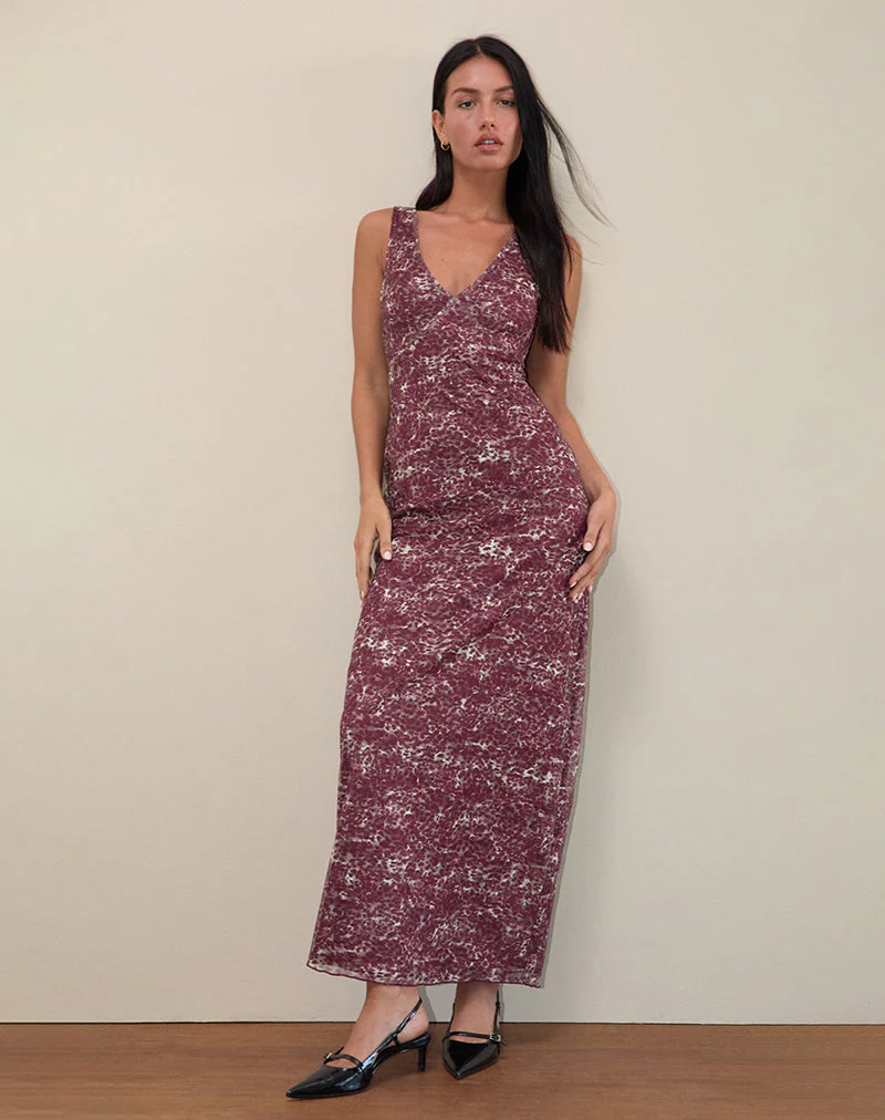 Vatika Maxi Dress in Abstract Leo Spot - Image 4