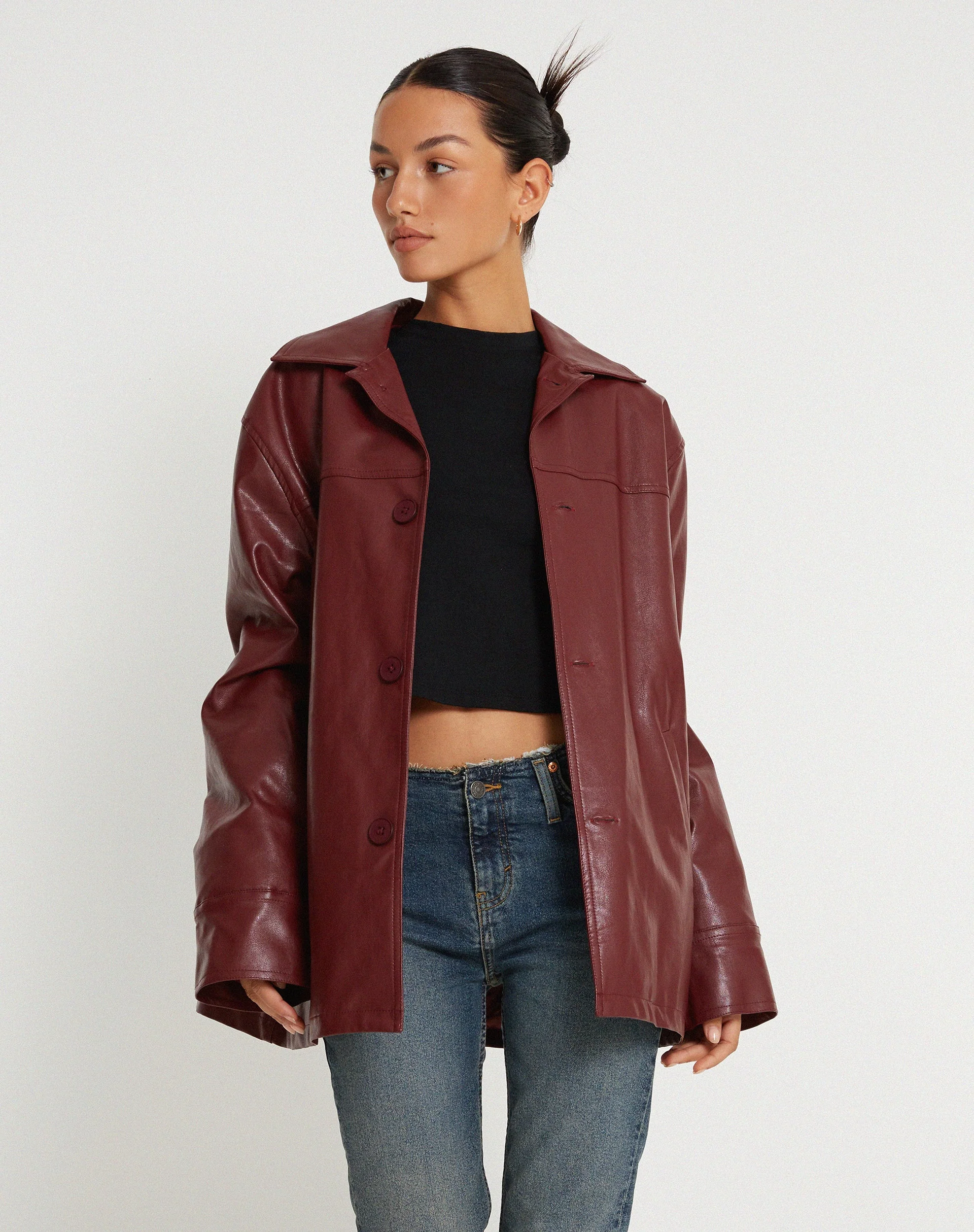 Walta Jacket in PU Redwood - Image 3