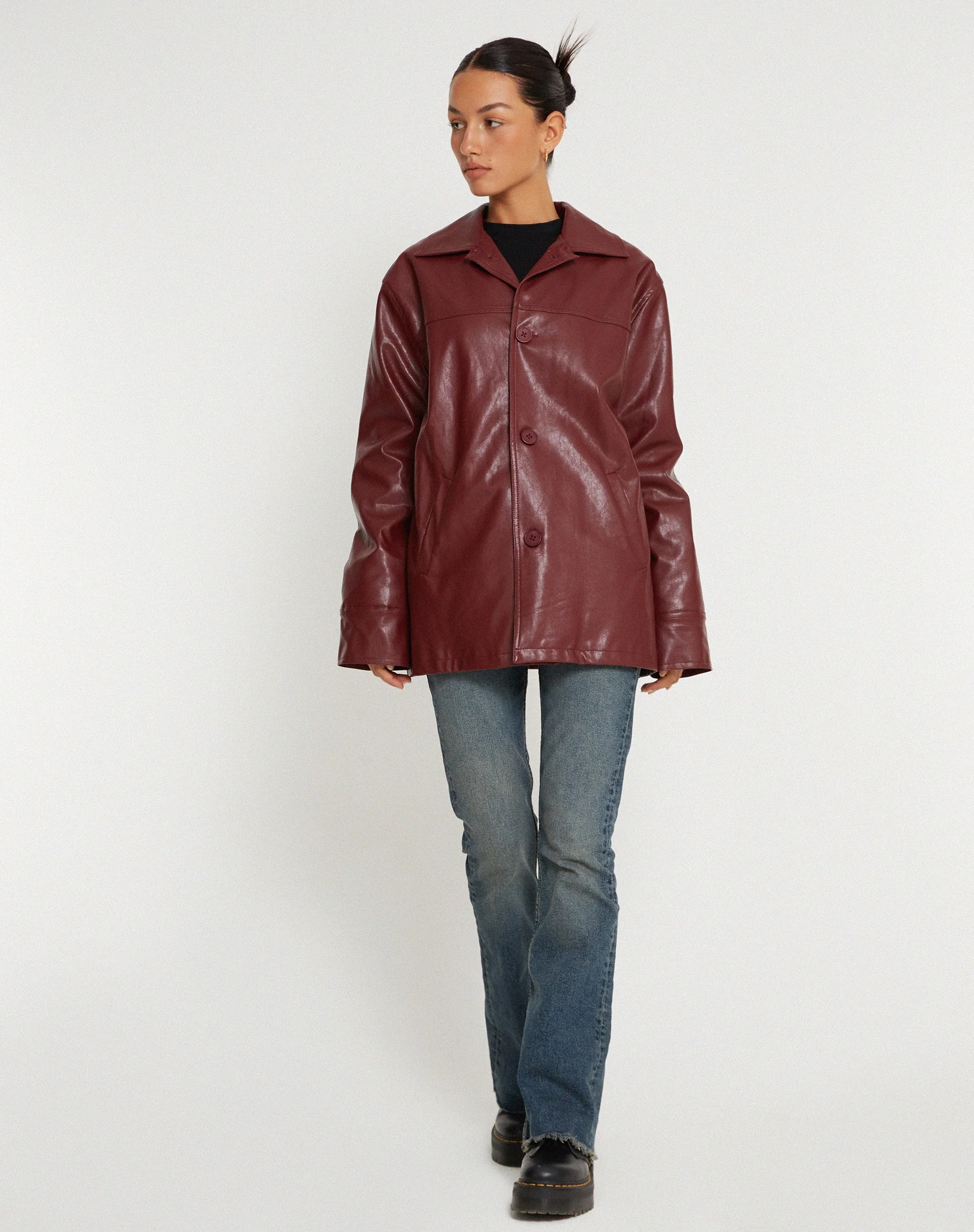 Walta Jacket in PU Redwood - Image 4