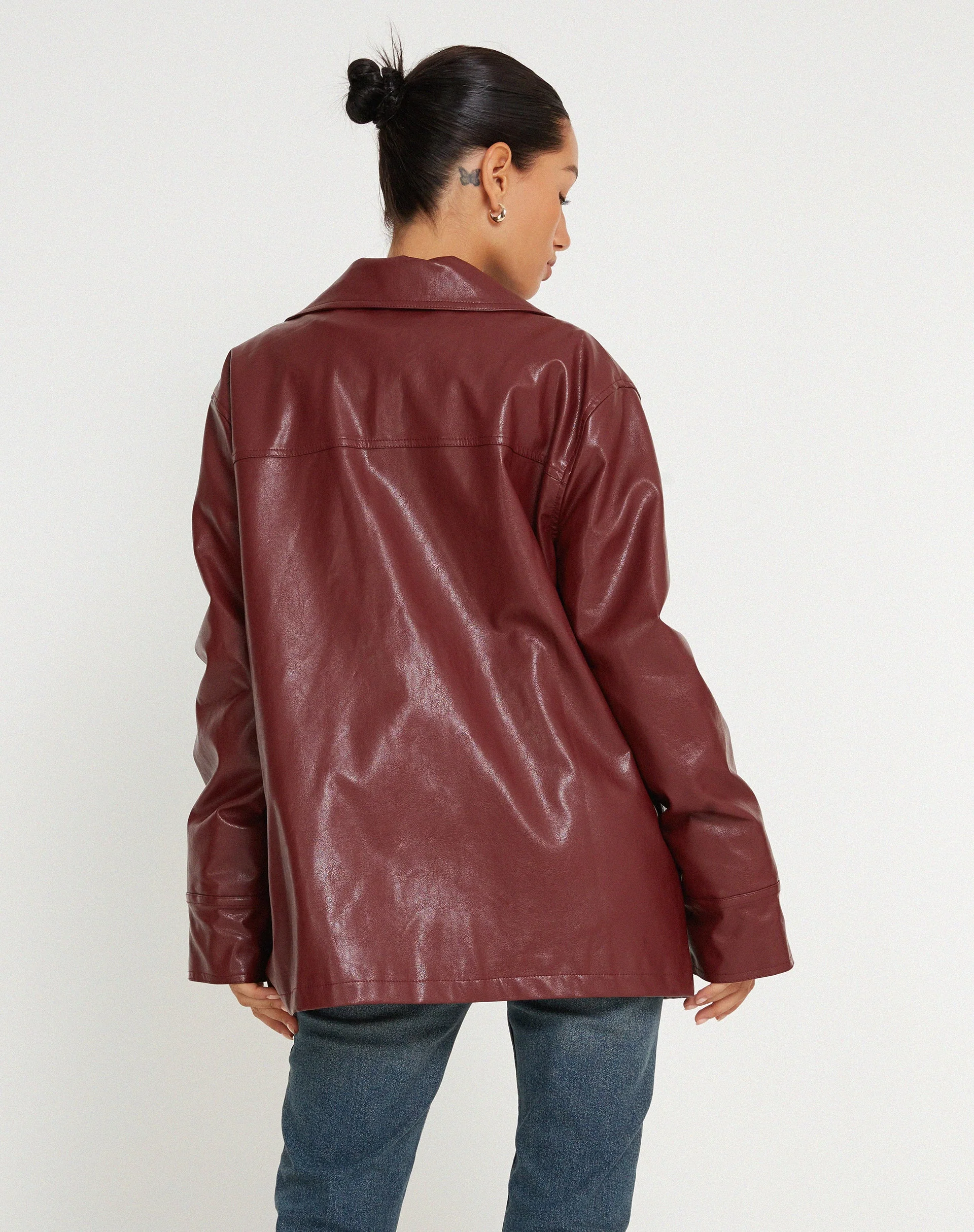 Walta Jacket in PU Redwood - Image 5