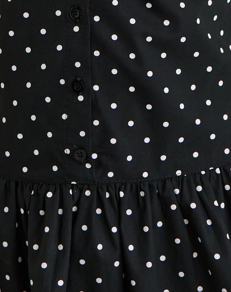 Yadara Mini Dress in Polka Black - Image 6