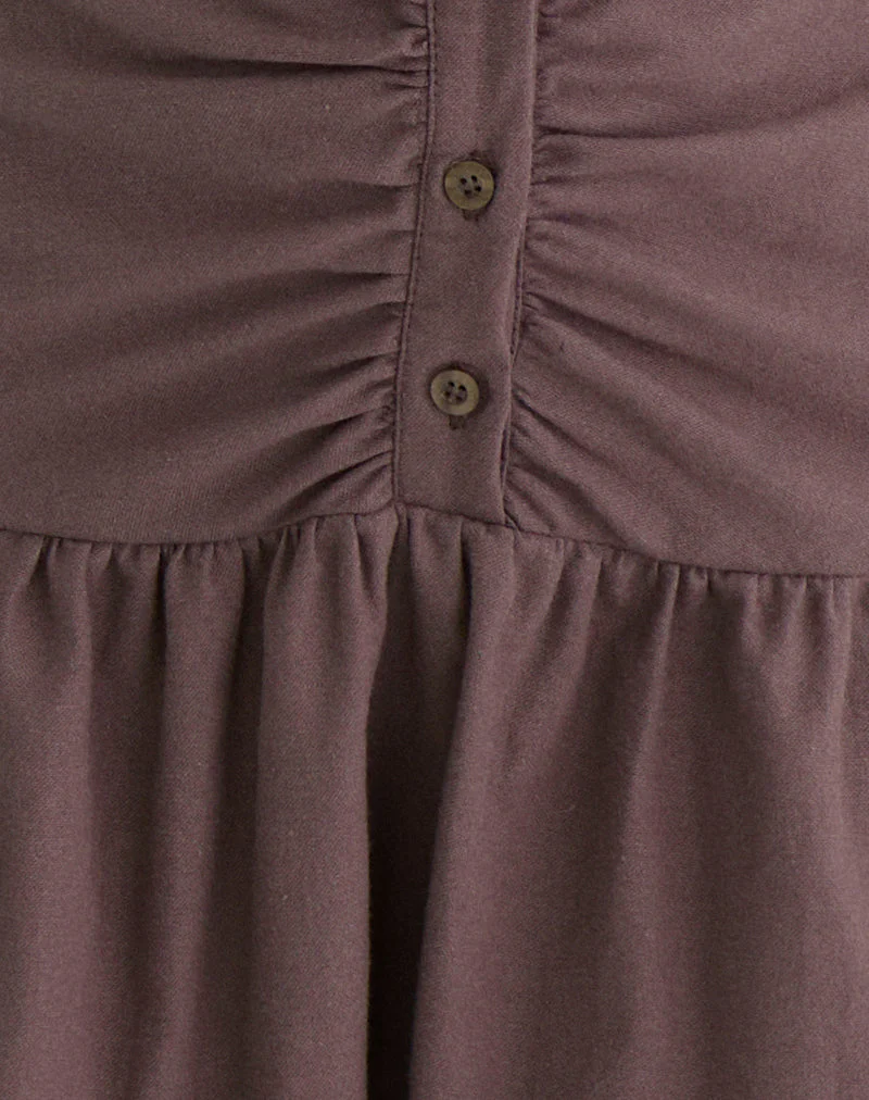 Yuha Buttoned Mini Dress in Deep Taupe - Image 5