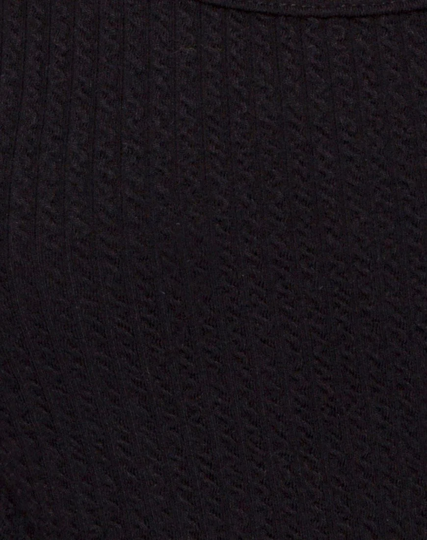 Ziga Cutout Bodice in Rib Black - Image 5